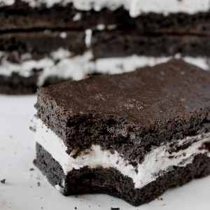 Homemade Ice Cream Sandwiches with a bite taken out